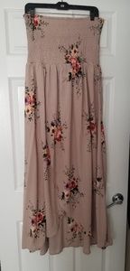 Romantic floral blush Venus strapless dress